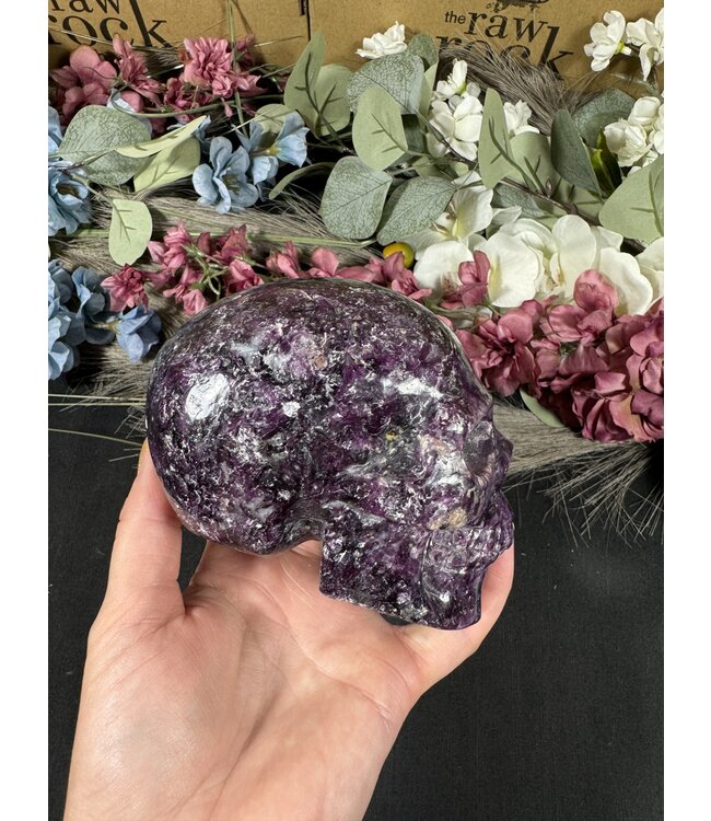 Lepidolite Skull #4, 1142gr