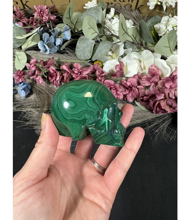 Malachite Skull #1, 400gr
