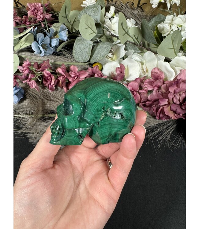 Malachite Skull #1, 400gr