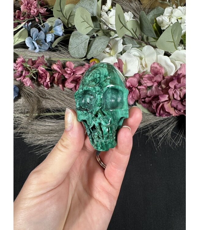 Malachite Skull #2, 324gr