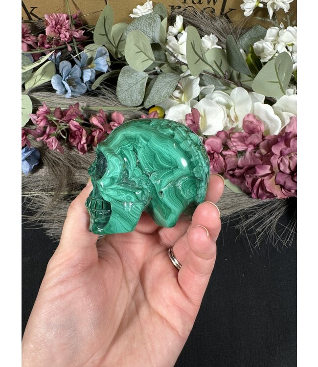 Malachite Skull #2, 324gr
