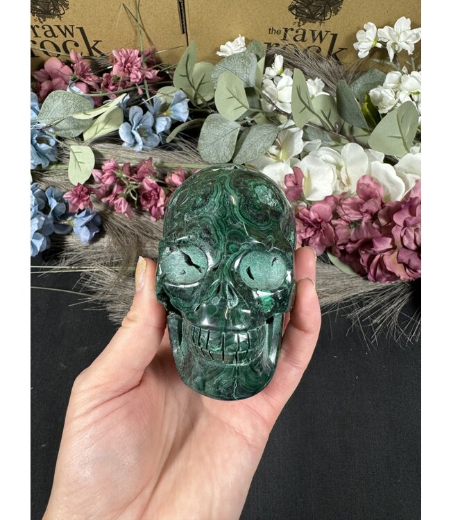 Malachite Skull #3, 1004gr