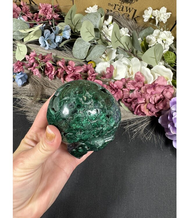 Malachite Skull #3, 1004gr