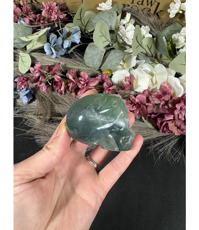 Green Fluorite Skull #6, 248gr