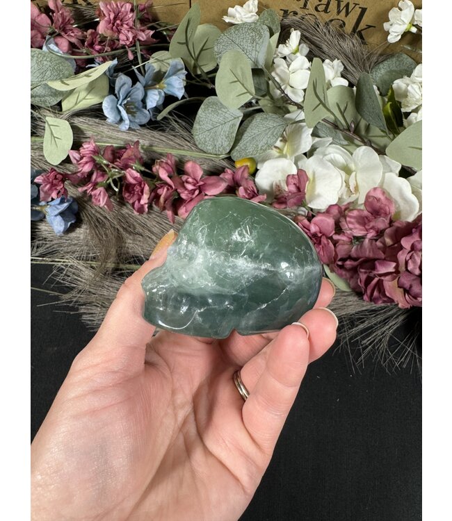Green Fluorite Skull #6, 248gr