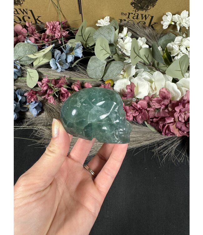 Green Fluorite Skull #7, 270gr