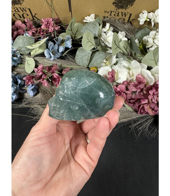Green Fluorite Skull #7, 270gr