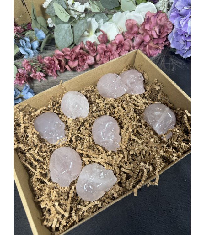 2" Rose Quartz Skull 1KG bulk lot