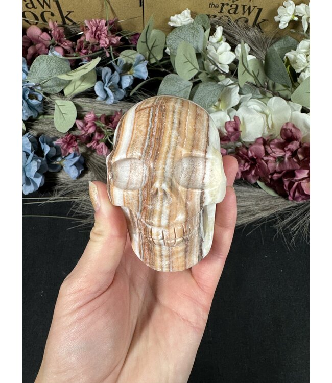 Tri-Colour Calcite Skull #1, 654gr