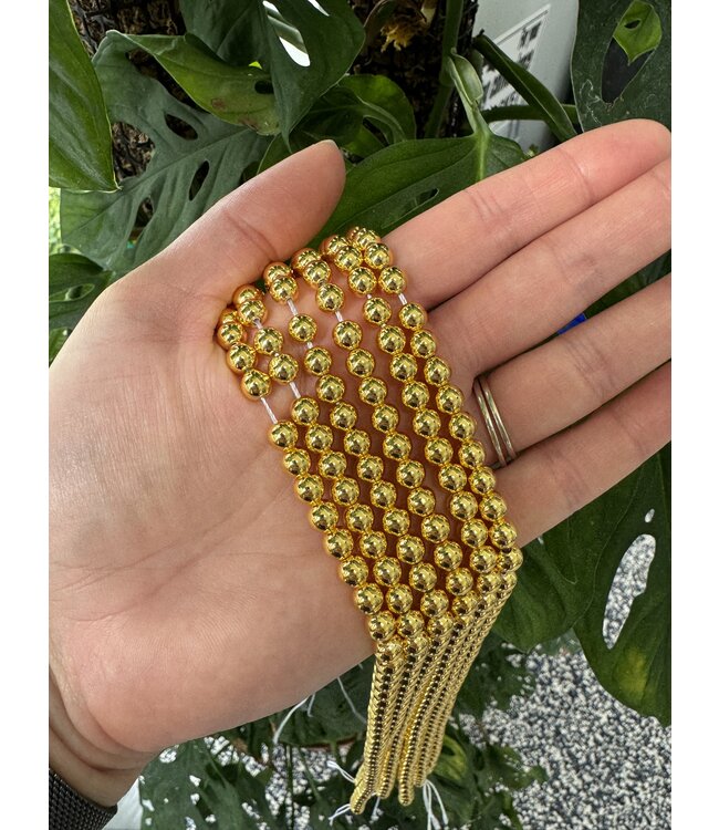 Gold Hematite Beads Grade A 15" Strand 4mm 6mm 8mm