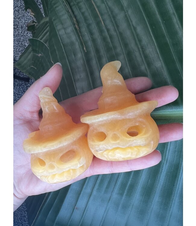 Orange Calcite Evil Magic Jack O'Lantern