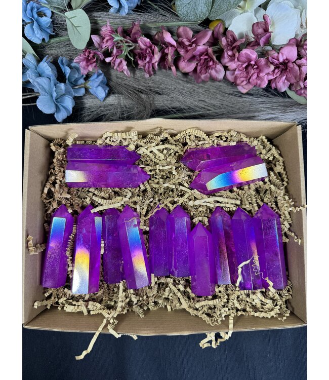 Purple Aura Quartz Points 1KG bulk lot