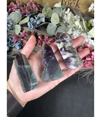 Half Raw Rainbow Fluorite Point, Size X-Large [100-124gr]