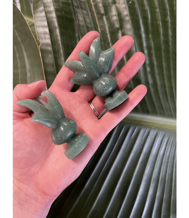 Green Aventurine Oddish Carving, Pokémon Carving