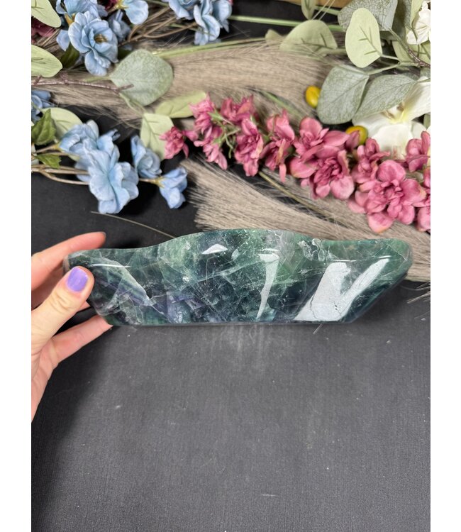 Rainbow Fluorite Cloud Bowl #1, 1368gr