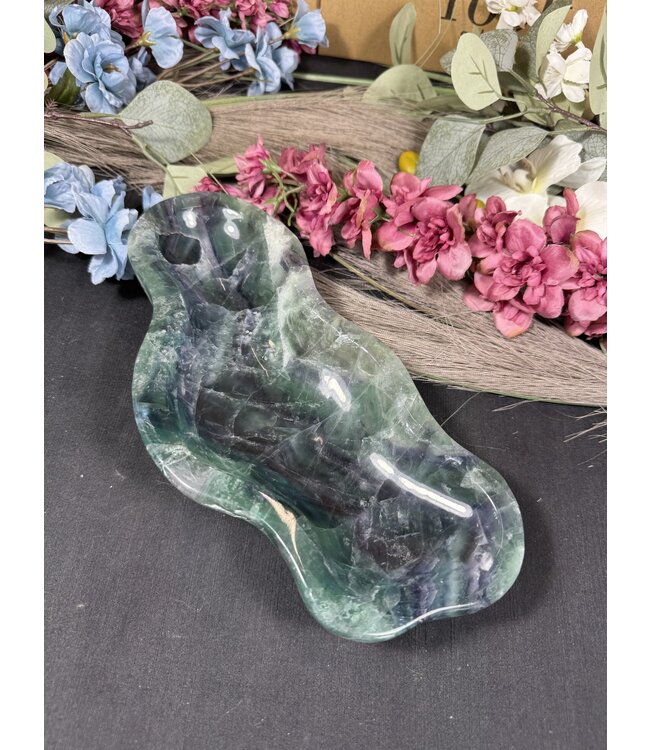 Rainbow Fluorite Cloud Bowl #1, 1368gr