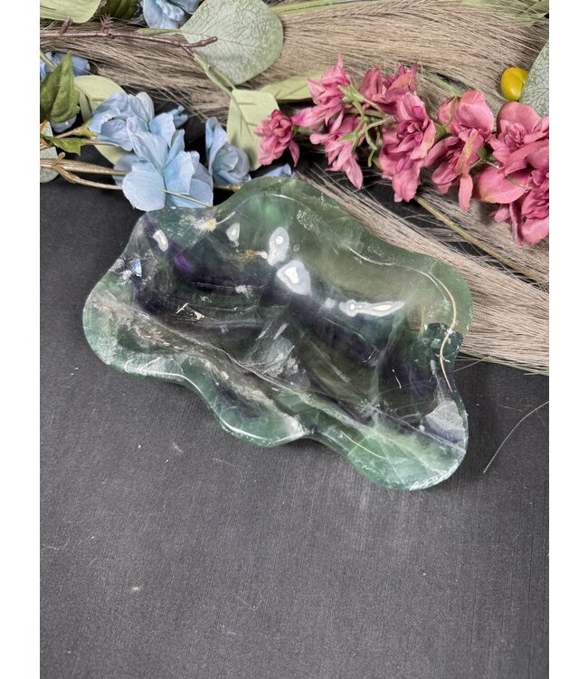 Rainbow Fluorite Cloud Bowl #2, 806gr