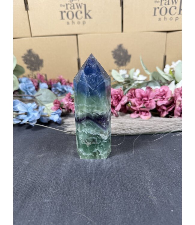 Rainbow Fluorite Tower #68, 472gr