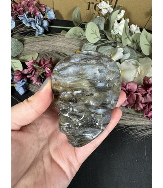 Moss Agate with Fluorite Skull #1, 462gr