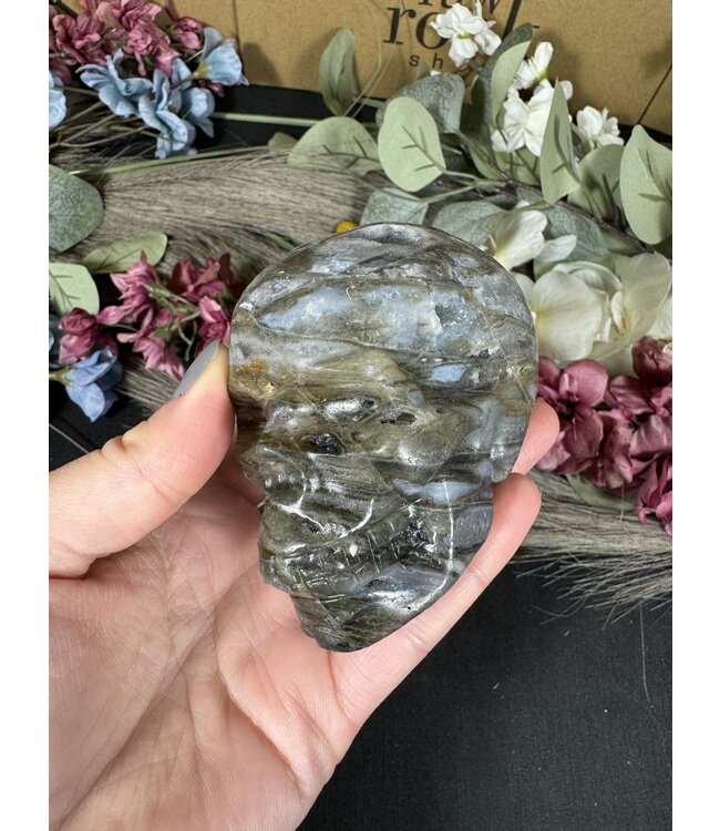 Moss Agate with Fluorite Skull #1, 462gr