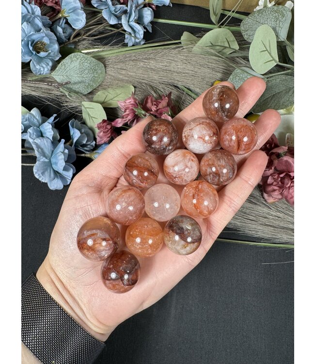 Mini Fire Quartz Sphere, 2-2.4cm