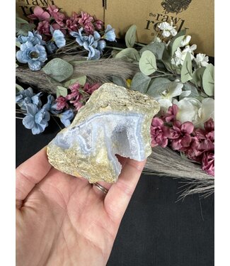 Blue Lace Agate Raw Geode #592, 304gr