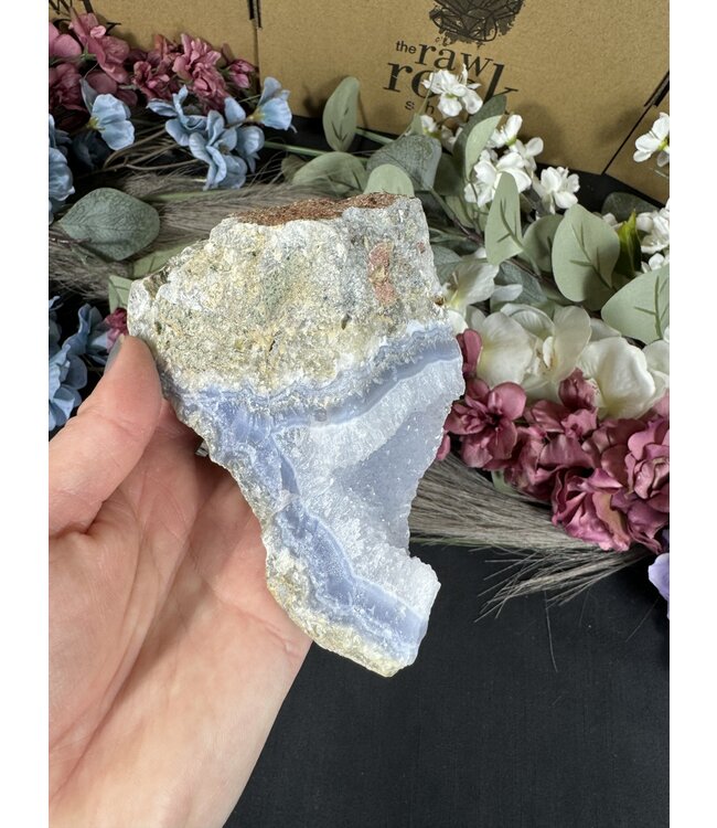 Blue Lace Agate Raw Geode #597, 488gr