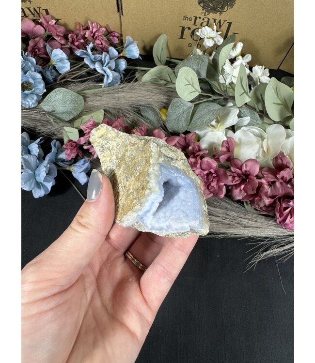 Blue Lace Agate Raw Geode #604, 162gr