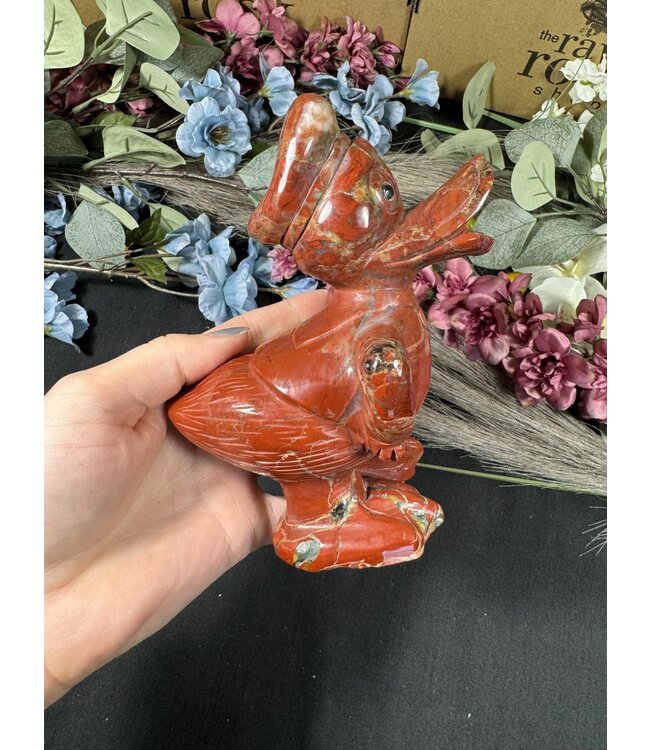 Red Jasper Donald Duck Carving
