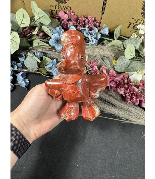 Red Jasper Donald Duck Carving