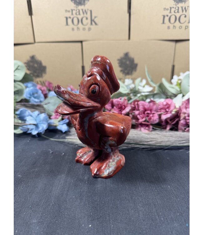 Red Jasper Donald Duck Carving