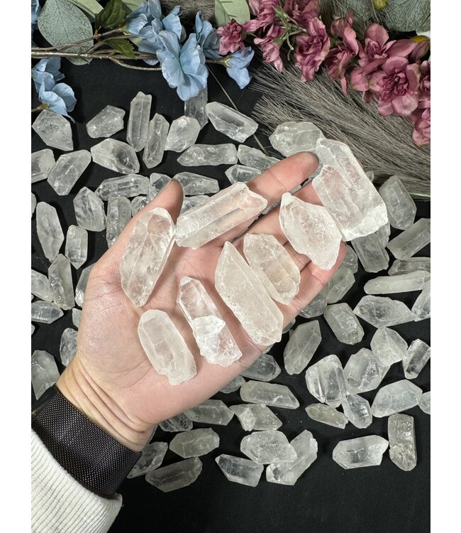 Rough Naturally Terminated Clear Quartz Points, Size Small BULK