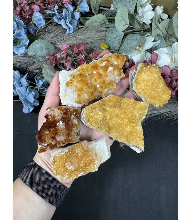 Citrine HT Druzy Clusters Size 2 [100-199gr]