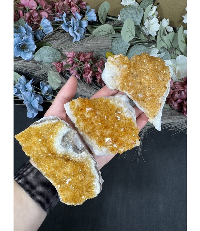 Citrine HT Druzy Clusters Size 3 [200-299gr]