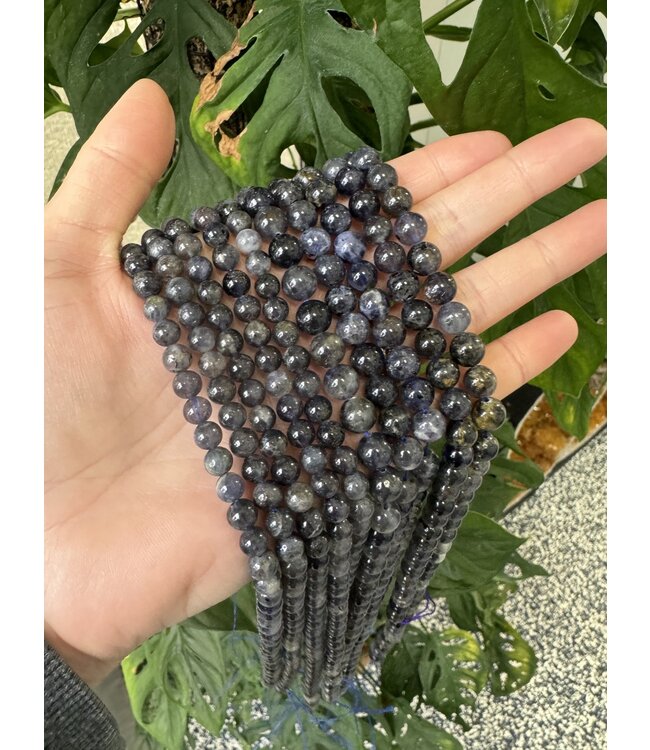 Iolite Beads Polished 15 Strand 6mm 8mm