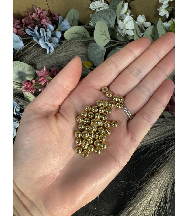 Real 18K Gold Plated Round Spacer 6mm x 5mm 50 Pack