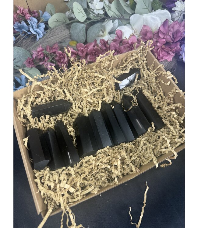 Black Tourmaline Points 1KG bulk lot