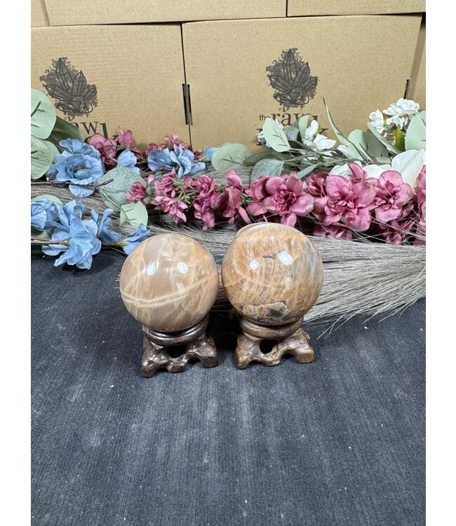 Peach Moonstone Sphere, 50-54mm