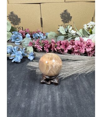 Peach Moonstone Sphere, 55-59mm
