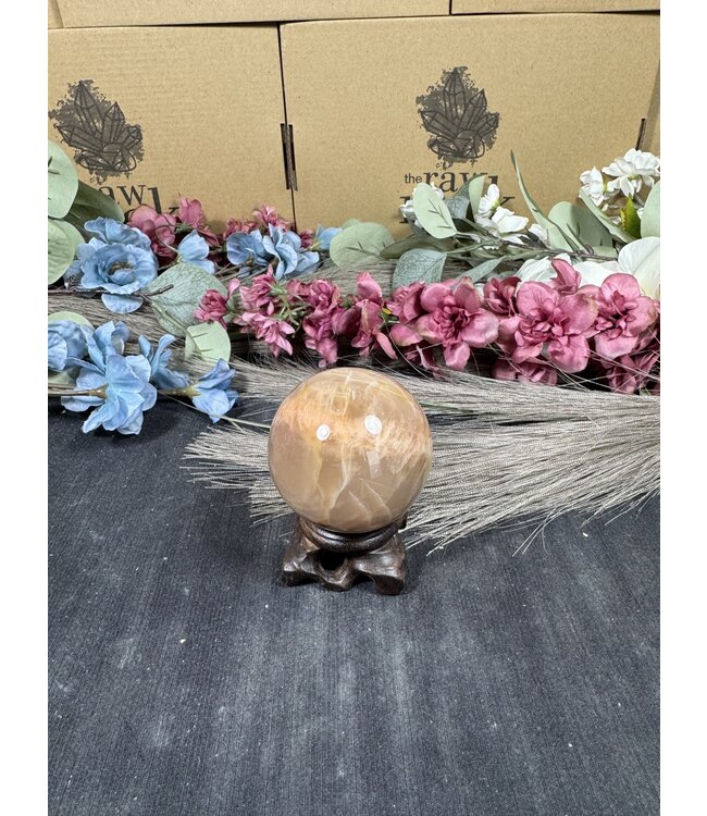 Peach Moonstone Sphere, 55-59mm