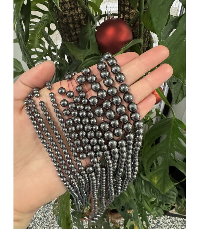 Hematite NON-Magnetic Beads Polished 15" Strand 4mm 6mm 8mm 10mm