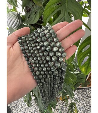 Seraphinite Beads Polished 15" Strand 6mm 8mm