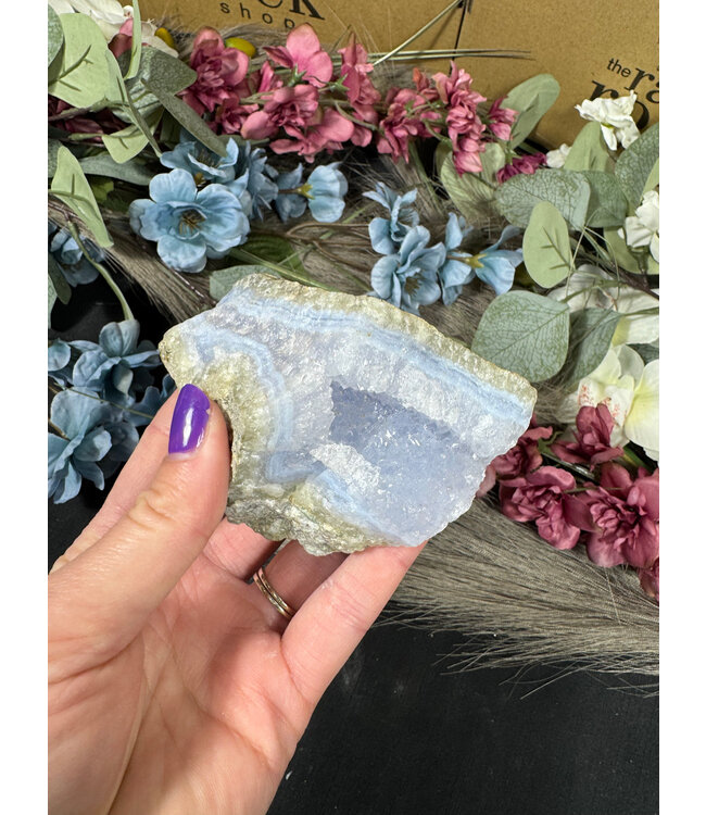 Blue Lace Agate Raw Geode #618, 350gr