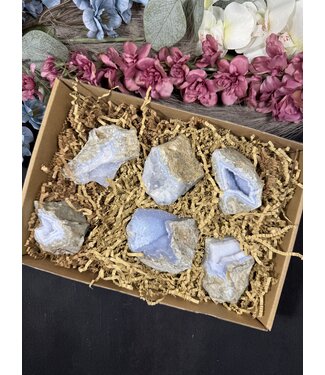 Blue Lace Agate Raw Geode Bulk #1, 1010gr