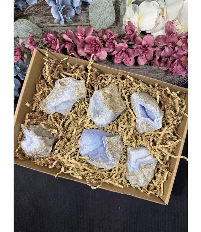 Blue Lace Agate Raw Geode Bulk #1, 1010gr