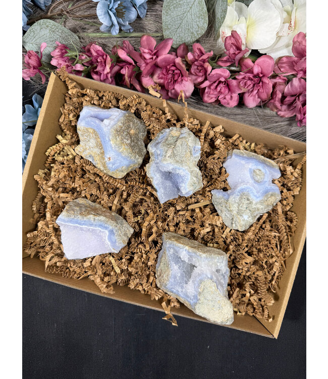 Blue Lace Agate Raw Geode Bulk #3, 1116gr