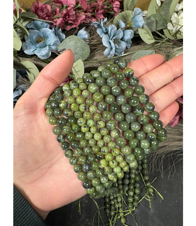 Canadian Jade Beads Polished 15" Strand 6mm 8mm