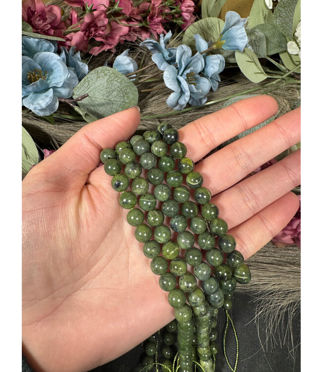 Canadian Jade Beads Polished 15" Strand 6mm 8mm