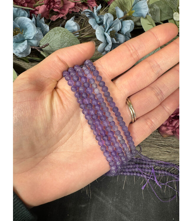 Dream Amethyst/Chevron Amethyst Beads Frosted/Matte 15" Strand 4mm 6mm 8mm