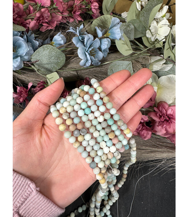 Amazonite Beads Frosted/Matte 15" Strand 4mm 6mm 8mm 10mm